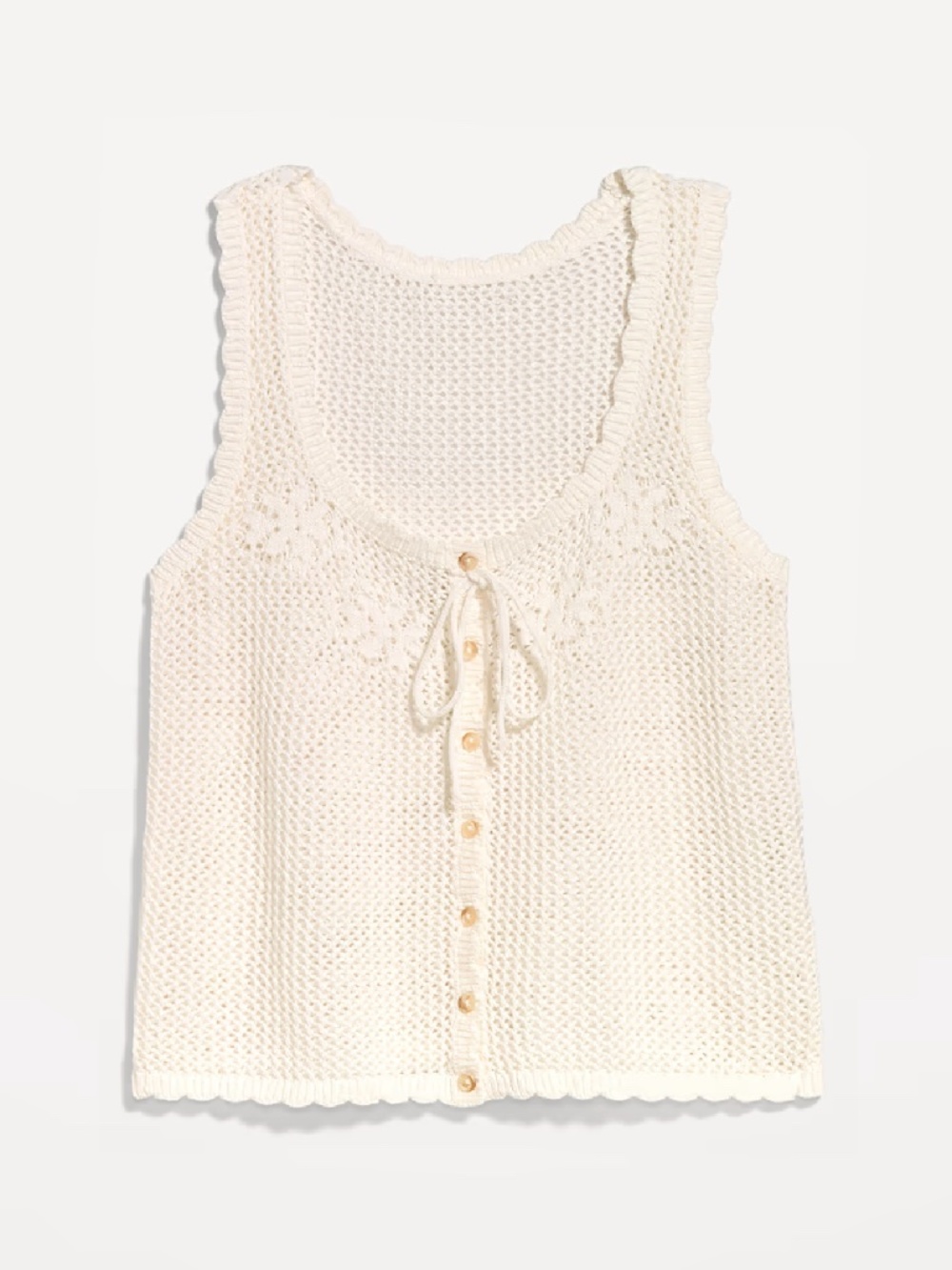 NWT Sleeveless Seaside Cotton Crochet Tank Top